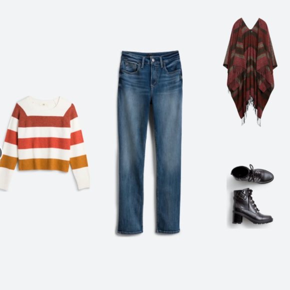 STITCH FIX - ECHO - STRIPED - CAPE SHAWL - Picture 3 of 4